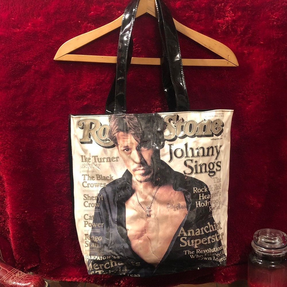 The Rolling Stones Red and Black Tote Bag